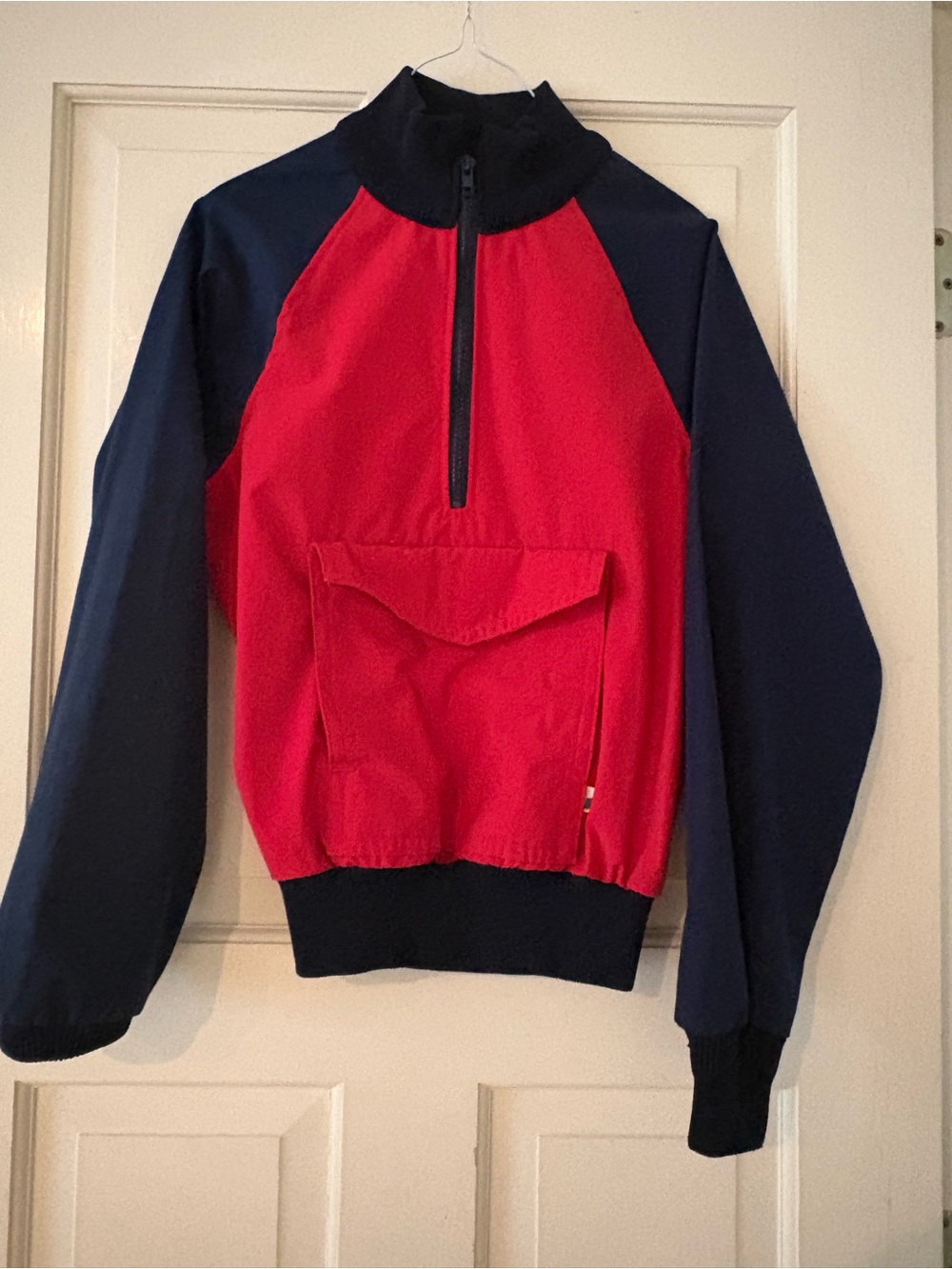 Vintage Mother Karen’s Red and Navy Half-Zip Pullover Windbreaker. XS